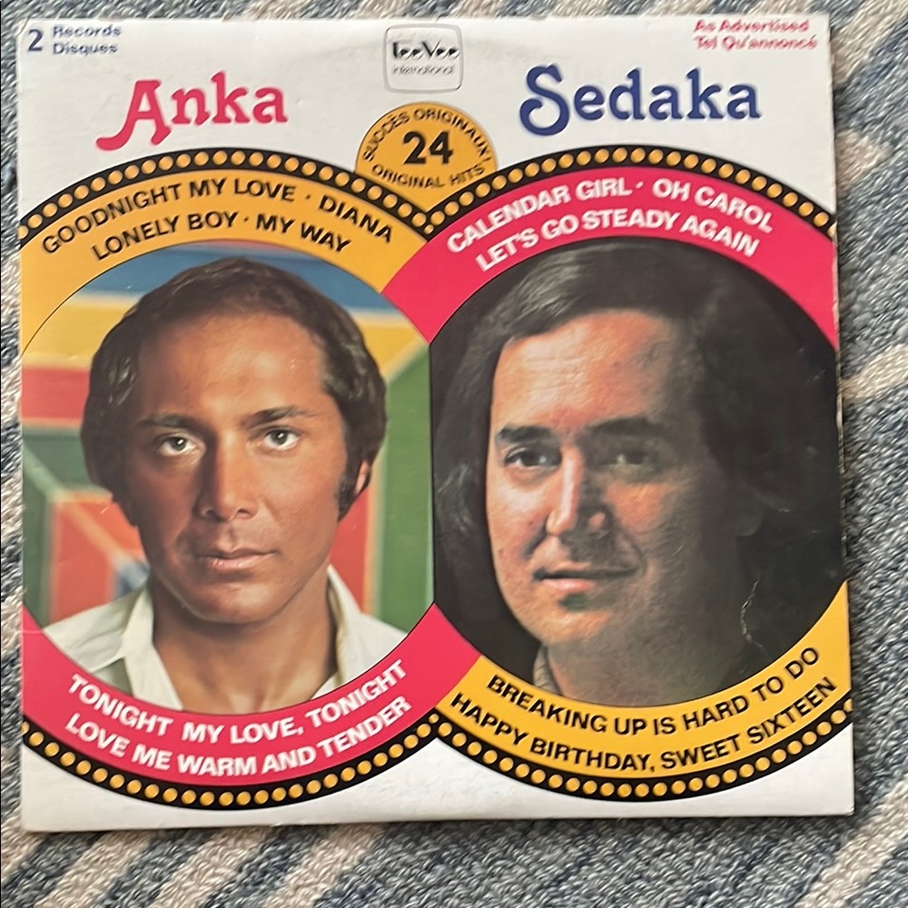 3/$50 Anka Sedaka  Vintage Vinyl  Double Record Album 1976